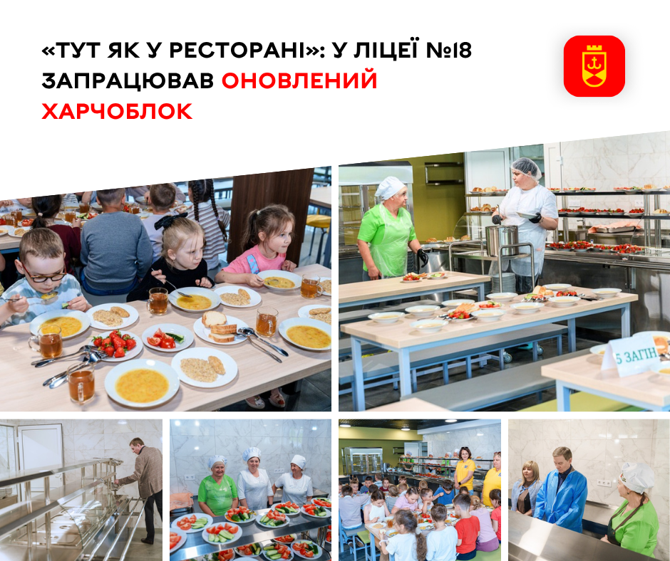«Тут як у ресторані»: у ліцеї №18 запрацював оновлений харчоблок